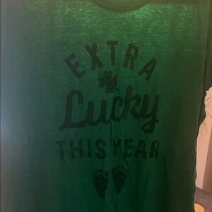 Crazy Dog T-Shirts Green Extra Lucky Maternity Tee